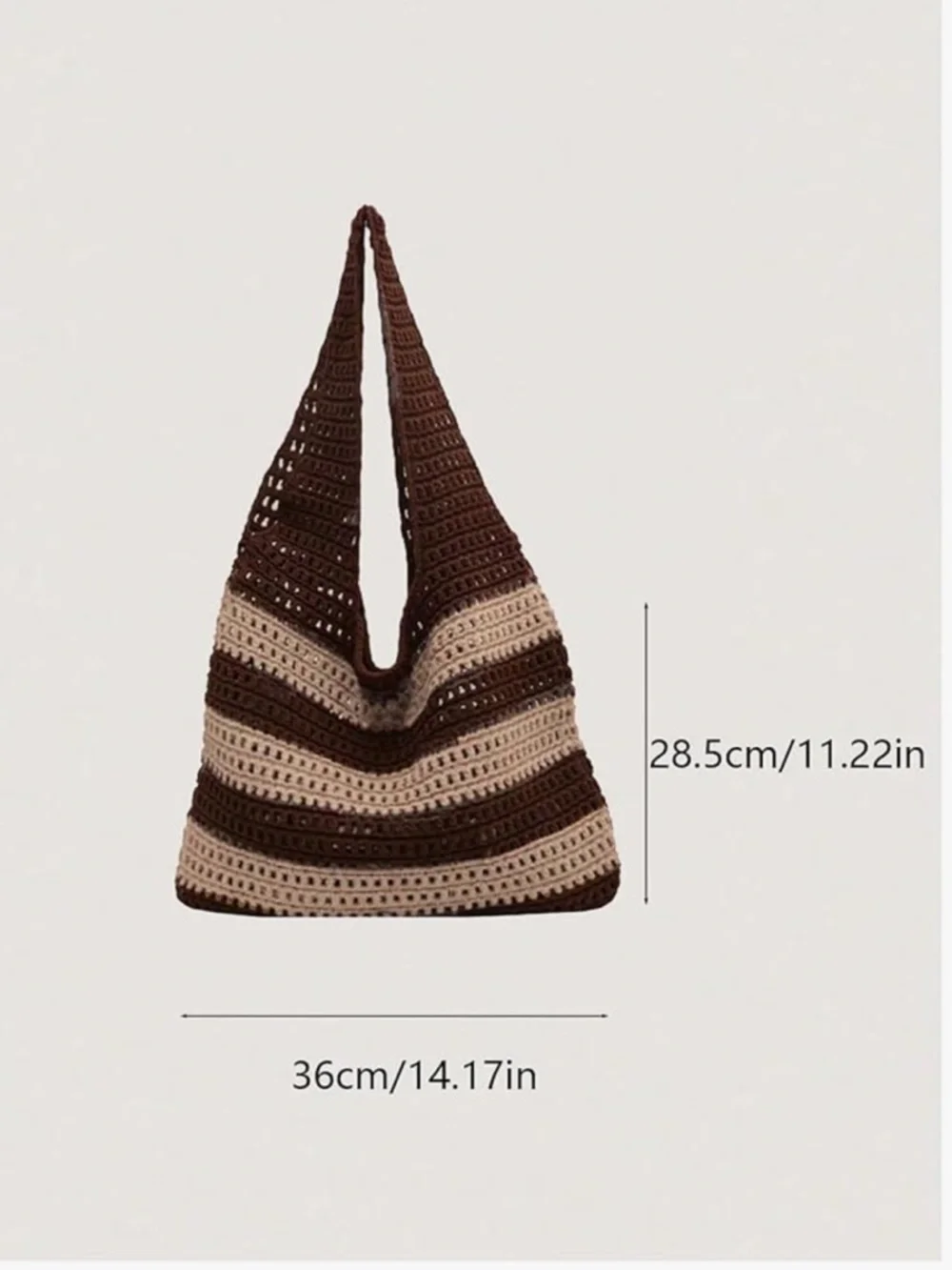 Women's Color Block Striped Crochet Tote Bag